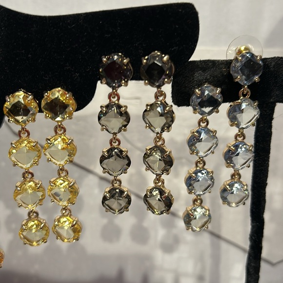 Four Crystal Drop Earrings-4 Colors Avail-Boutique - Picture 6 of 10
